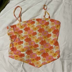 70s hippie inspired flower power halter top